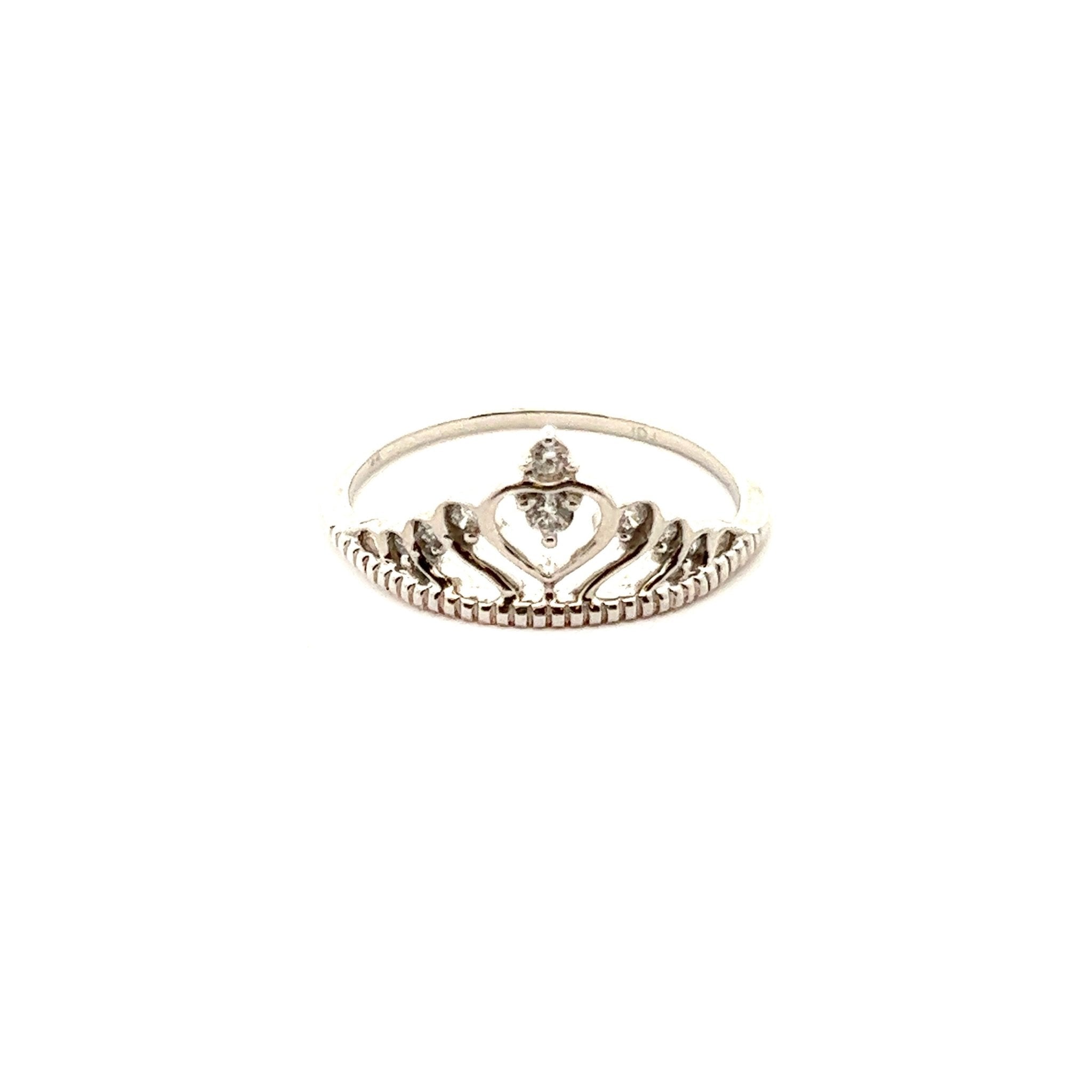 Anastasia Crystal Princess Crown Promise Ring in Gold or Silver – MyBodiArt